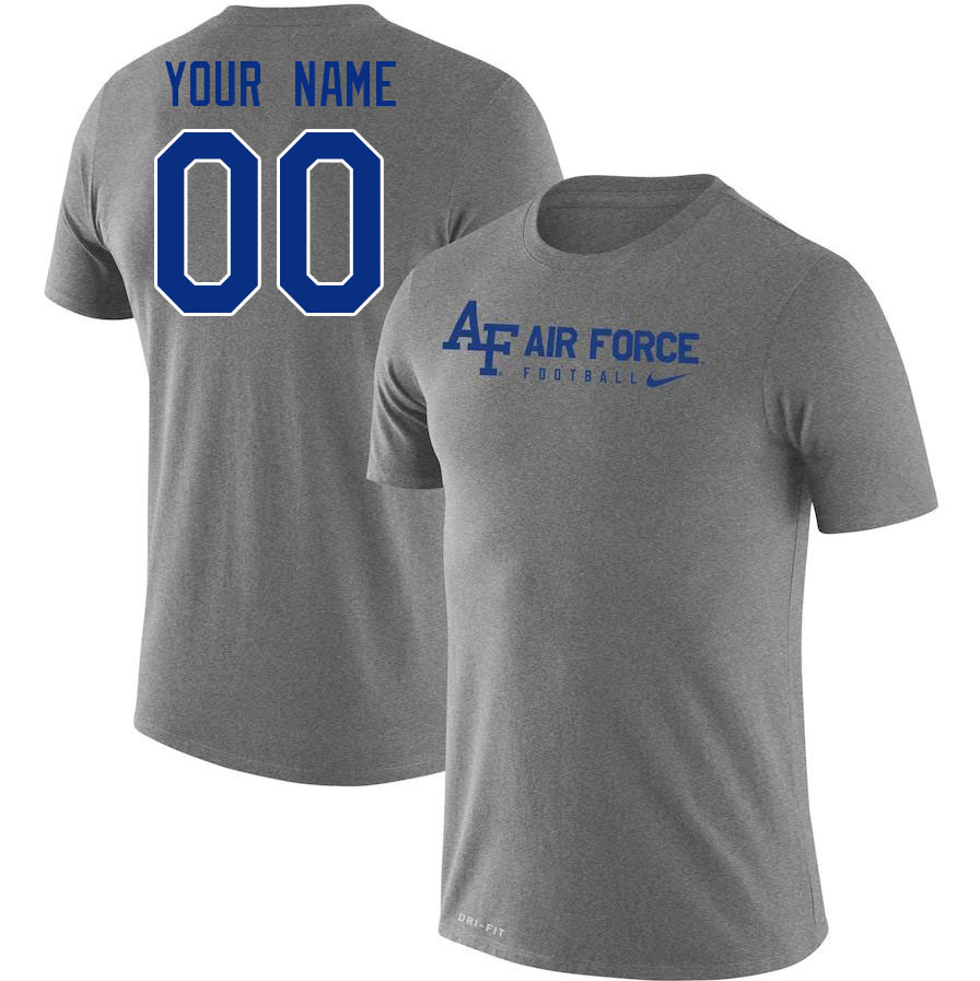 Custom Air Force Falcons Name And Number Gray Tshirt